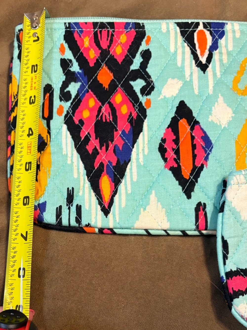 Vera Bradley- Set of 2- Mint Green Quilted Cosmetic Pouches - Picture 10 of 10
